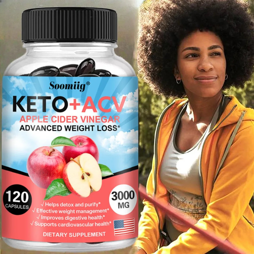 Keto Apple Cider Vinegar Capsules – Metabolism Support ACV Supplement Capsules Qst