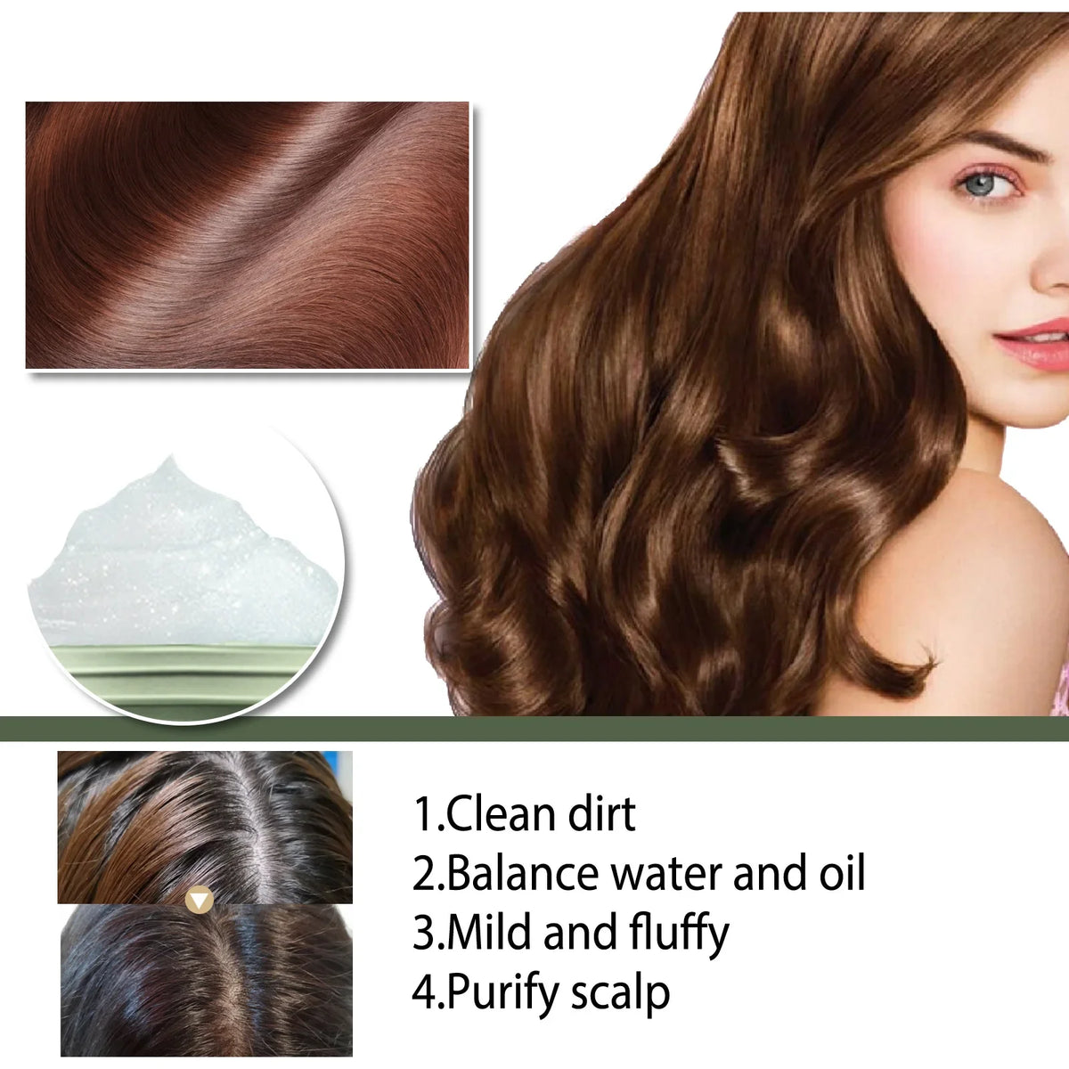 EELHOE Sea Salt Shampoo – Anti-Dandruff Deep Cleanse Hair Care Shampoo Qst