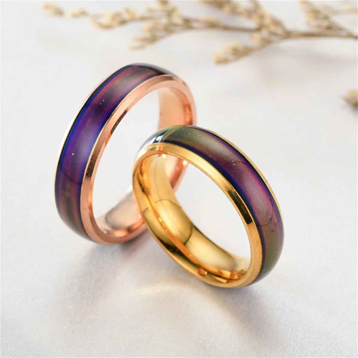 Color-Changing Mood Ring | Stainless Steel & Cubic Zirconia Mood Ring Qme