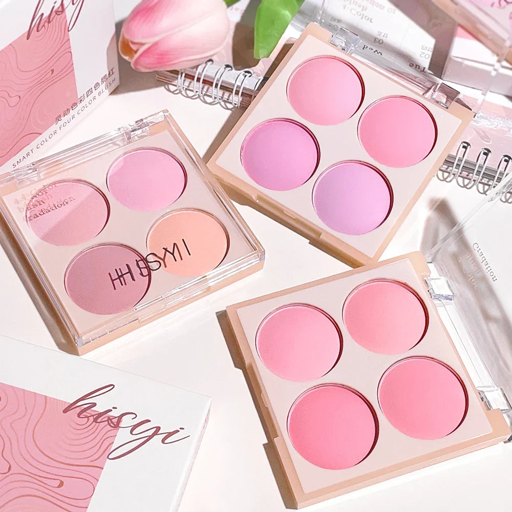 Radiant Blush Palette – Soft Matte & Shimmer Natural Glow Blush Palette Qme