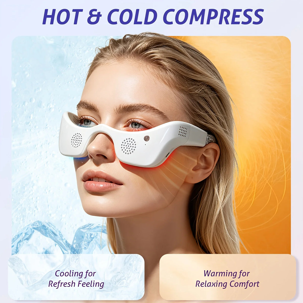 LED Eye Massager – Hot Cold Compress & 7-Color Light Therapy LED Eye Massager Qst