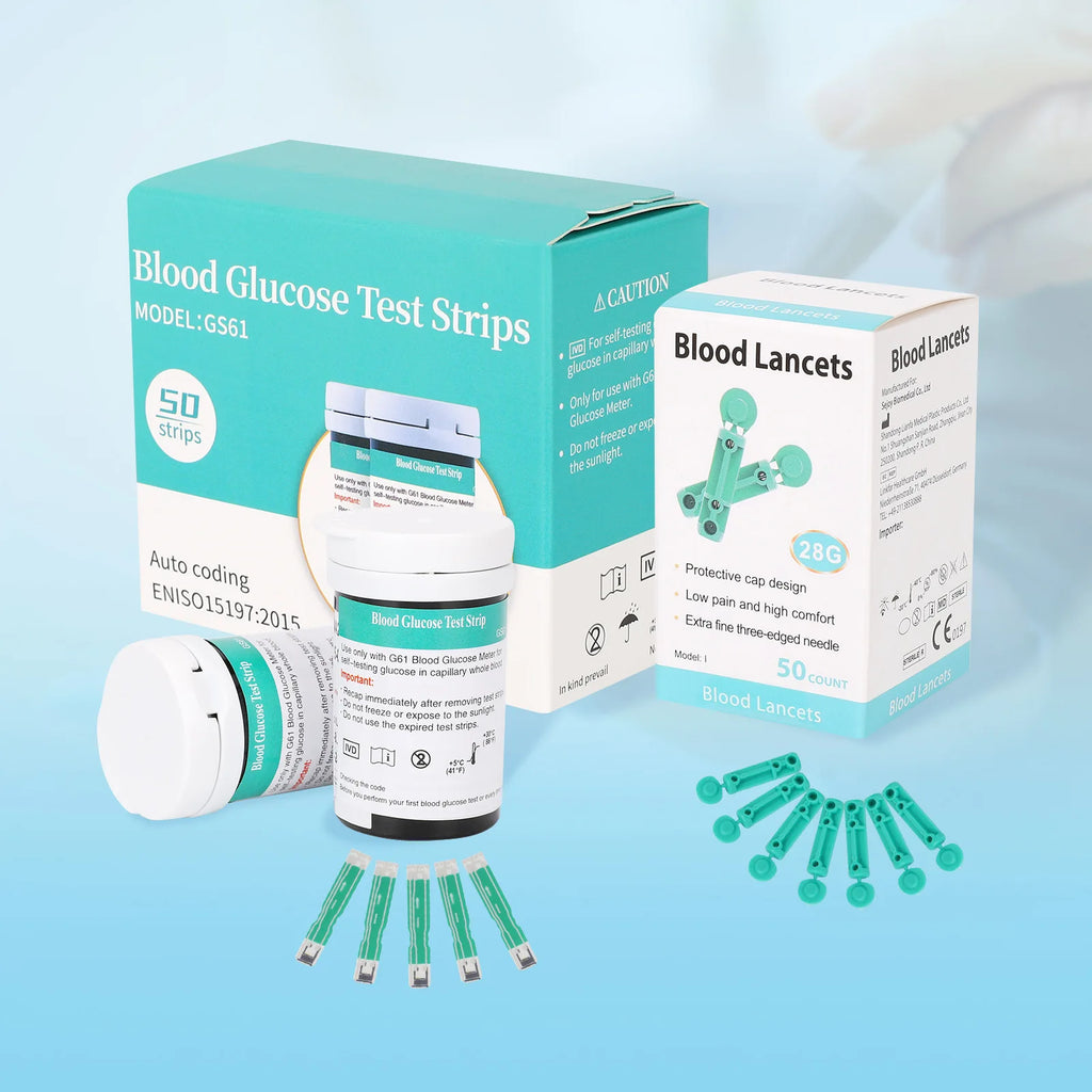 Blood Glucose Monitor Kit mmol/L – 50 Test Strips & Lancets Blood Glucose Monitor Qst 1 set