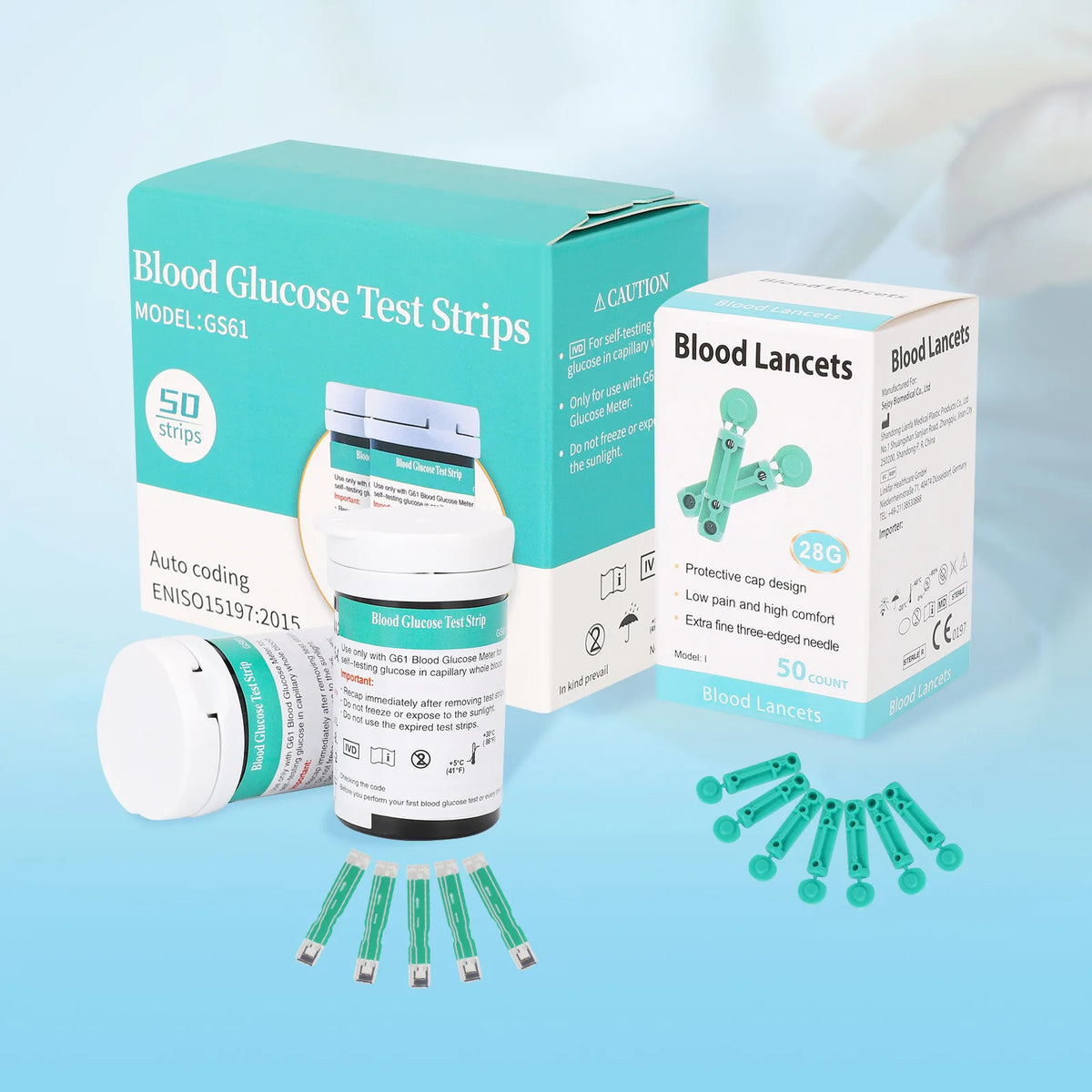 Blood Glucose Monitor Kit mmol/L – 50 Test Strips & Lancets Blood Glucose Monitor Qst 1 set