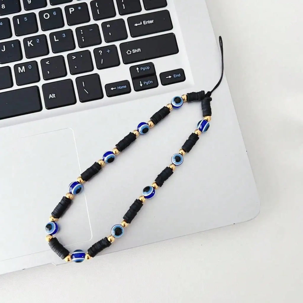 Pearl Smiling Face Evil Eye Phone Charm | 4 Colors Phone Charm Qme