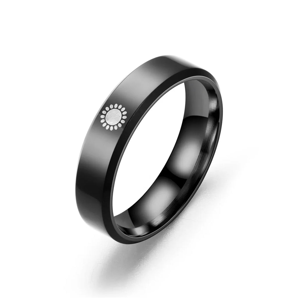 Sun Moon Couple Rings – Stainless Steel CZ Matching Set Couple Ring Set Qme 1 6
