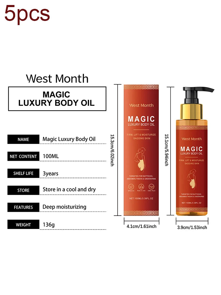 WEST MONTH Magic Luxury Body Oil – Firm & Moisturizing Skin Luxury Body Oil Qst 5pcs