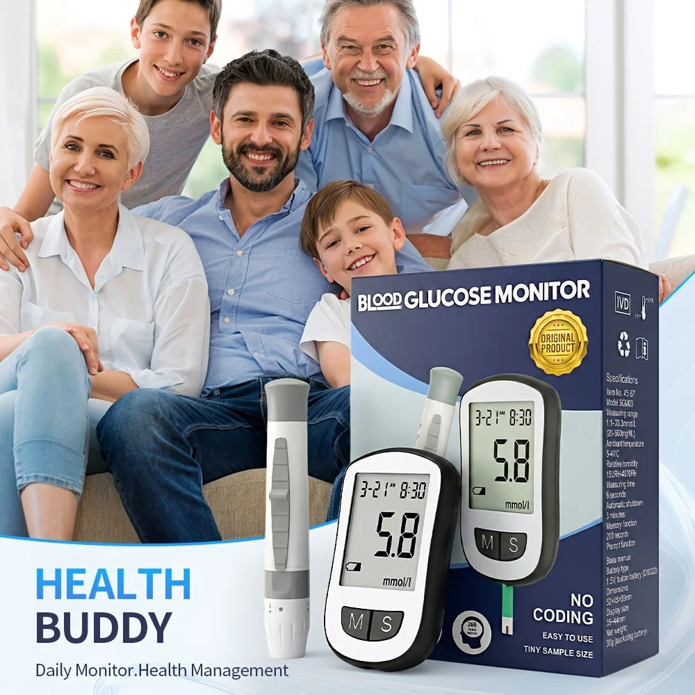 KE-B07 Blood Glucose Meter Kit – 50 Strips & 50 Lancets Blood Glucose Monitor Qst
