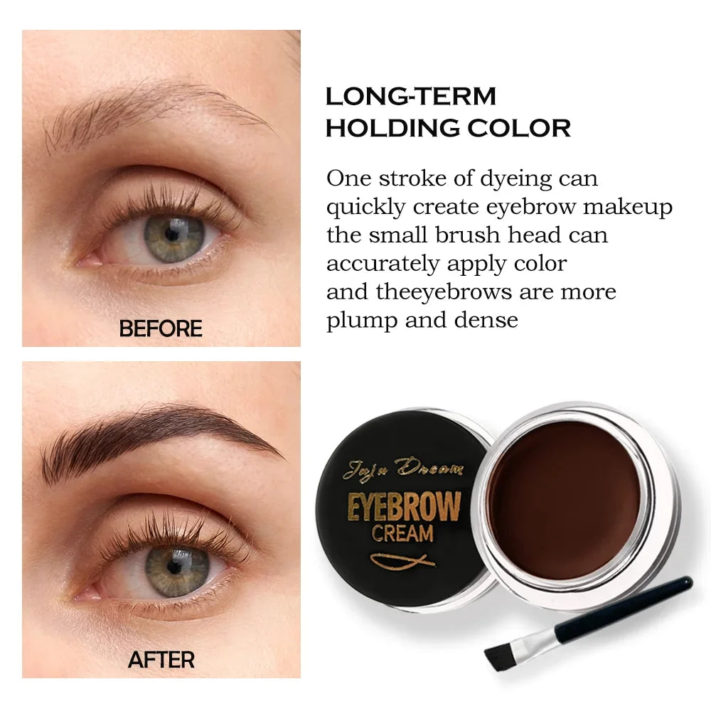Waterproof Brow Pomade Gel with Brush – Natural Tint & Shaping Eyebrow Pomade Gel Qme