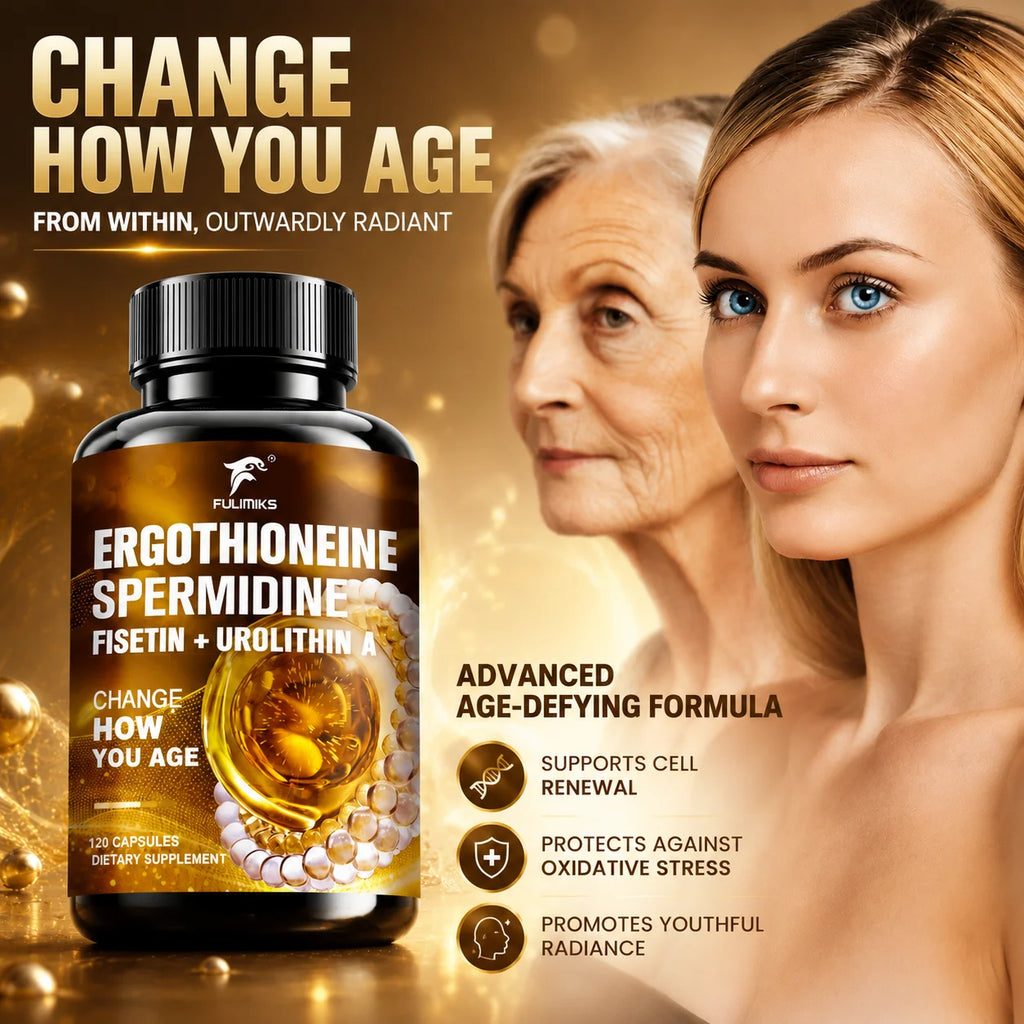 Ergothioneine Spermidine Capsules with Urolithin A & PQQ Longevity Supplement Qst