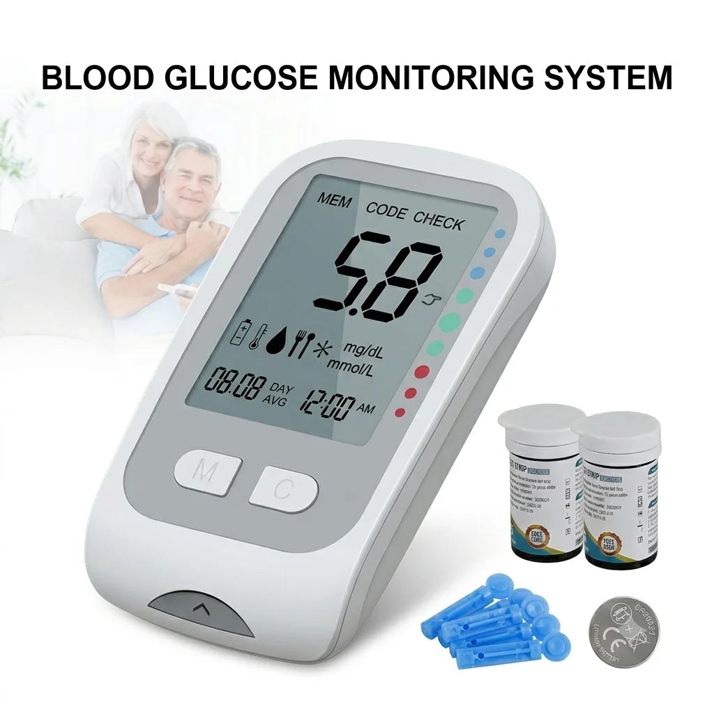 VivaGuard Glucometer Kit – 50 Test Strips, Lancets & Backlit Screen Blood Glucose Monitor Qst