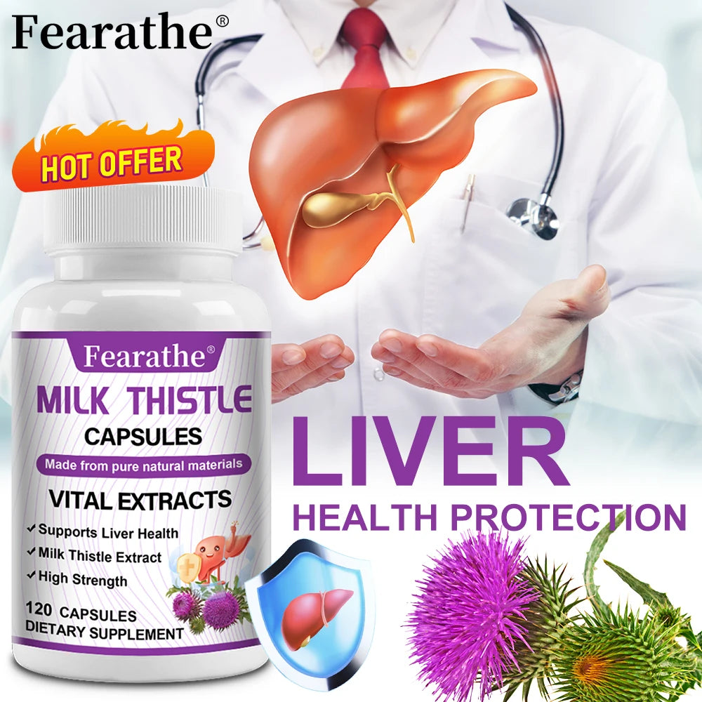Milk Thistle & Dandelion Root Capsules – Liver Support Herbal Supplement Qst