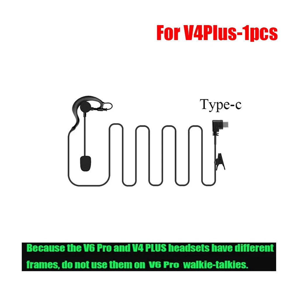 EJEAS V4C Plus Referee Earhook Headset Type-C Mic for Vnetphone Referee Intercom Headset Qst V4 Plus 1pcs