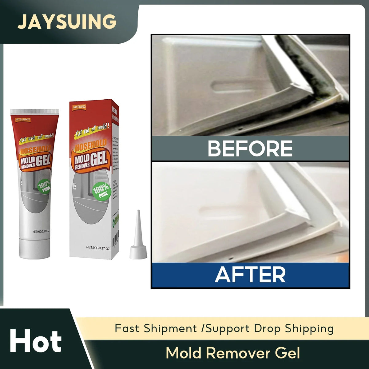 Mold Remover Gel – Mildew & Grout Stain Cleaner for Walls Mould Stain Remover Qme