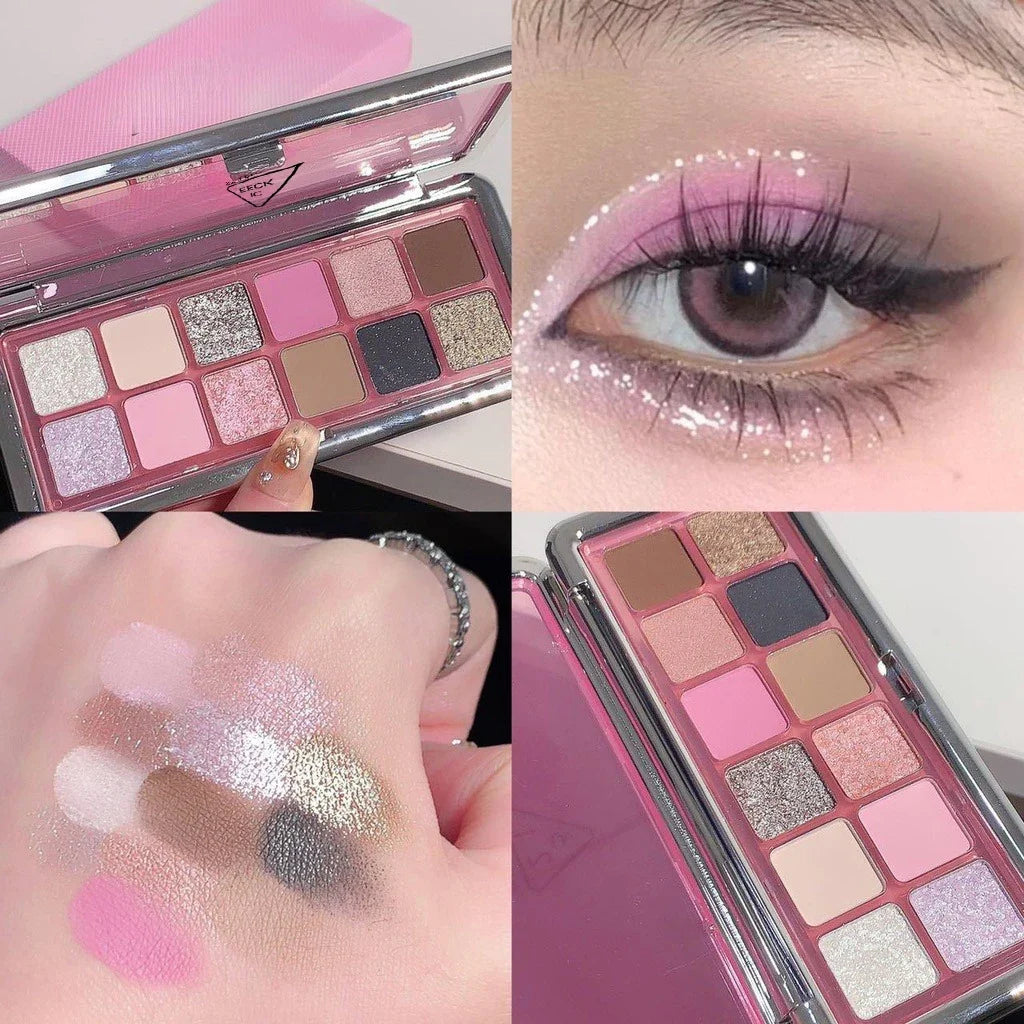 12-Shade Eyeshadow Palette – Shimmer & Matte Finishes | Qme Eyeshadow Palette Qme