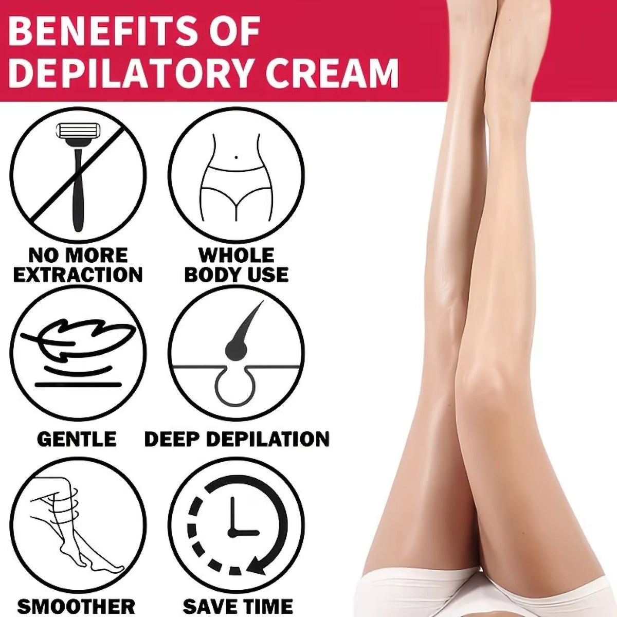 Strawberry Gentle Hair Removal Cream – Hydrating 150g Hair Removal Cream Qme