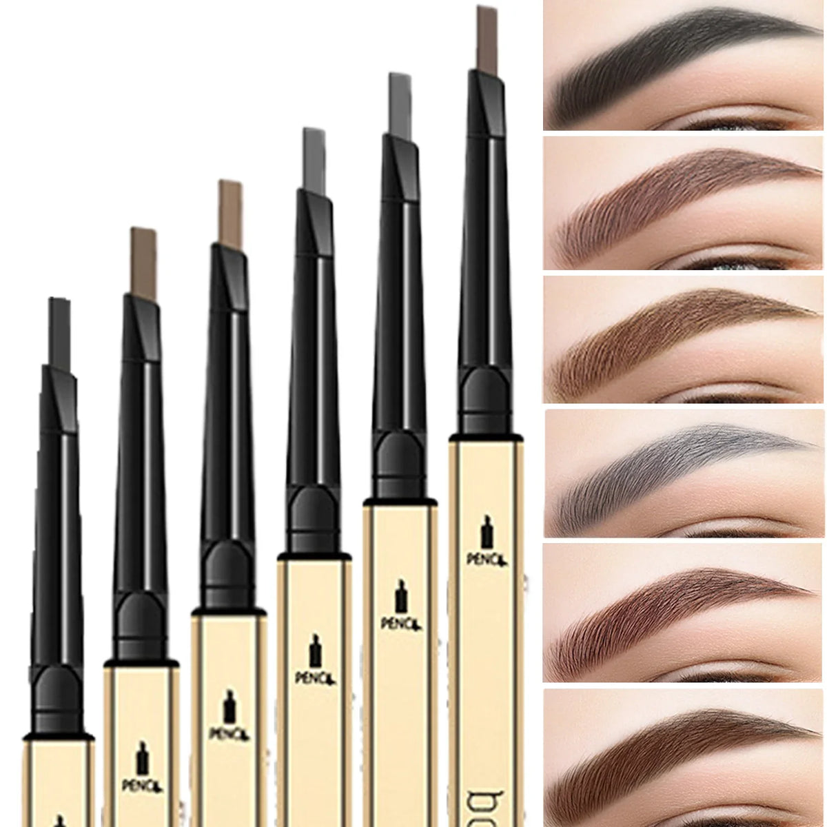 Dual-Ended Waterproof Eyebrow Pencil – Precise & Long-Lasting Eyebrow Pencil Qme