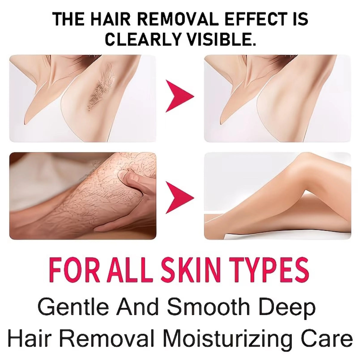 Strawberry Gentle Hair Removal Cream – Hydrating 150g Hair Removal Cream Qme