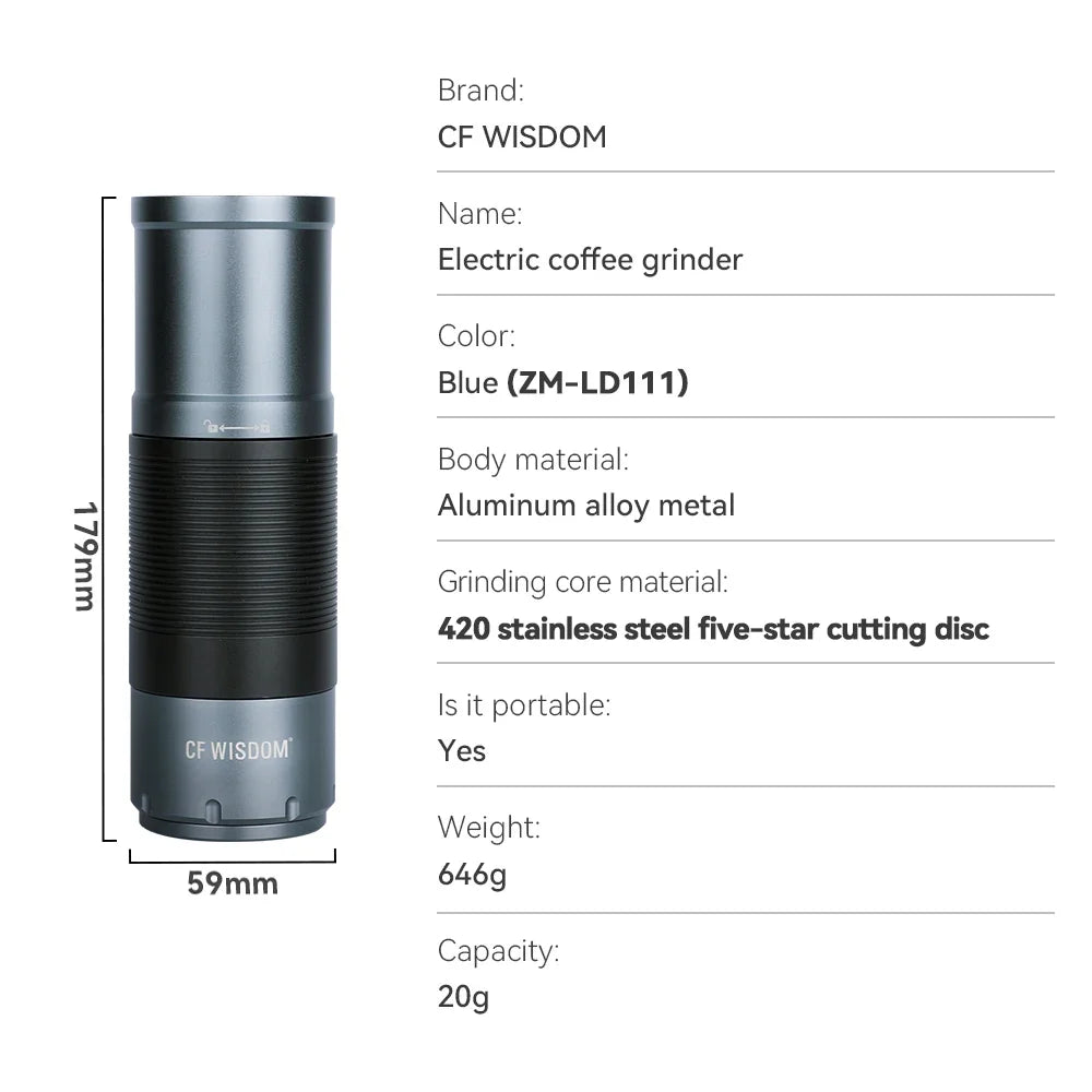 Dual Mode Manual & Electric Coffee Bean Grinder | Adjustable Grind Coffee Bean Grinder Qme ZM-LD111