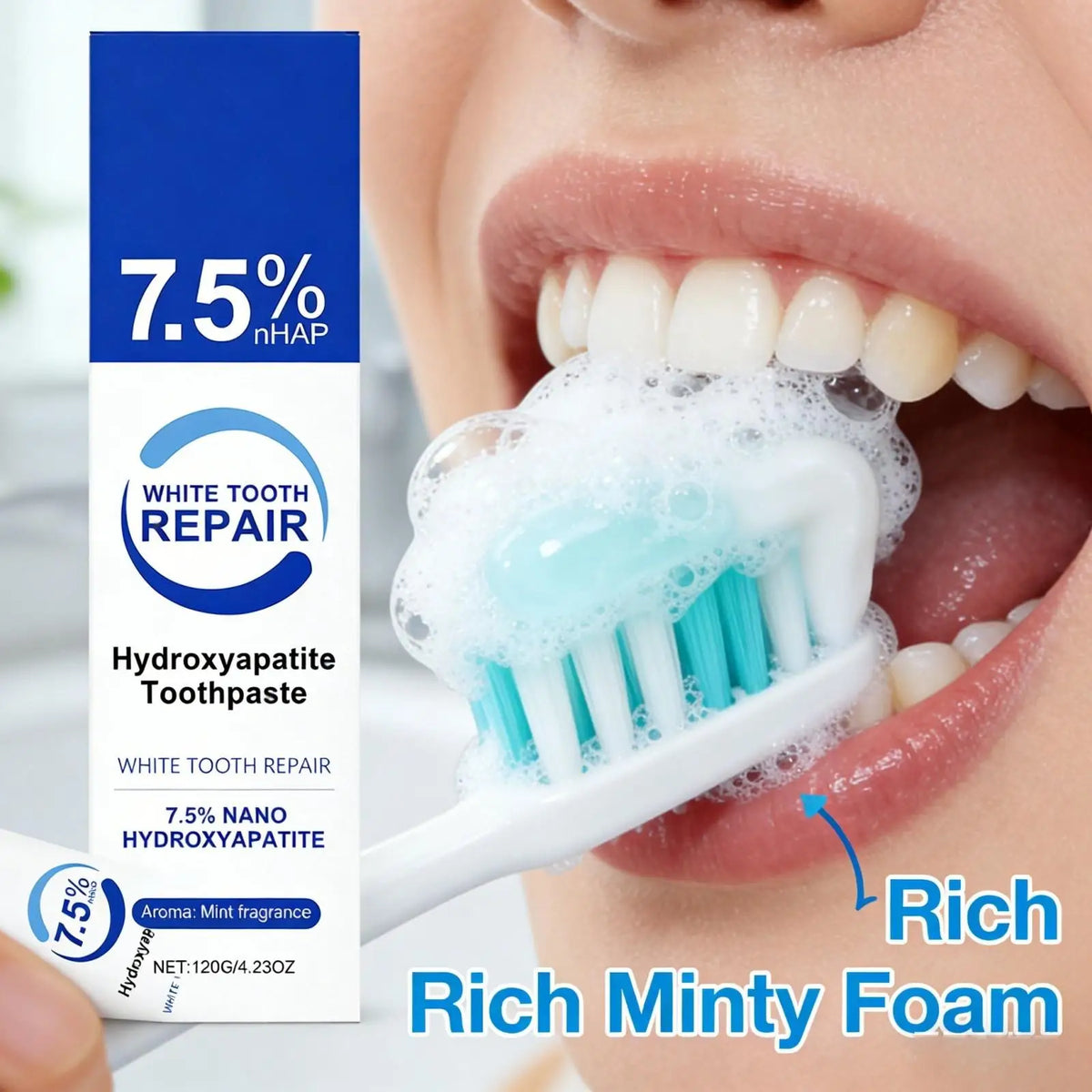 Nano Hydroxyapatite Toothpaste – Whitening Mint 120g Whitening Toothpaste Qst