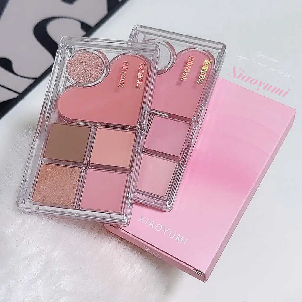 6-Color Pearlescent & Matte Earth-Tone Eyeshadow Palette Eyeshadow Palette Qme