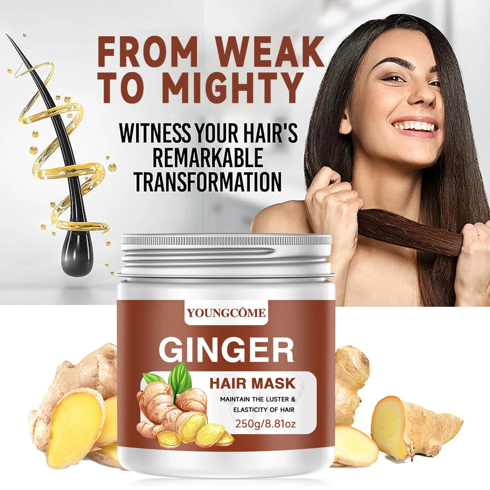 YOUNGCOME Ginger Rosemary Oil Hair Mask – Smooth & Repair Hair Mask Treatment Qst Damage Repaired
