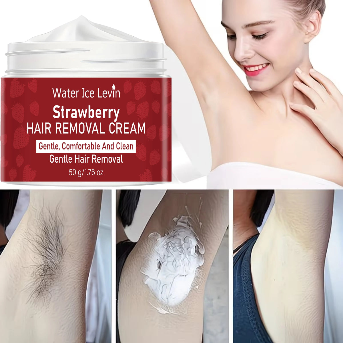 Strawberry Depilatory Cream – Hyaluronic Acid & Keratin Depilatory Cream Qme