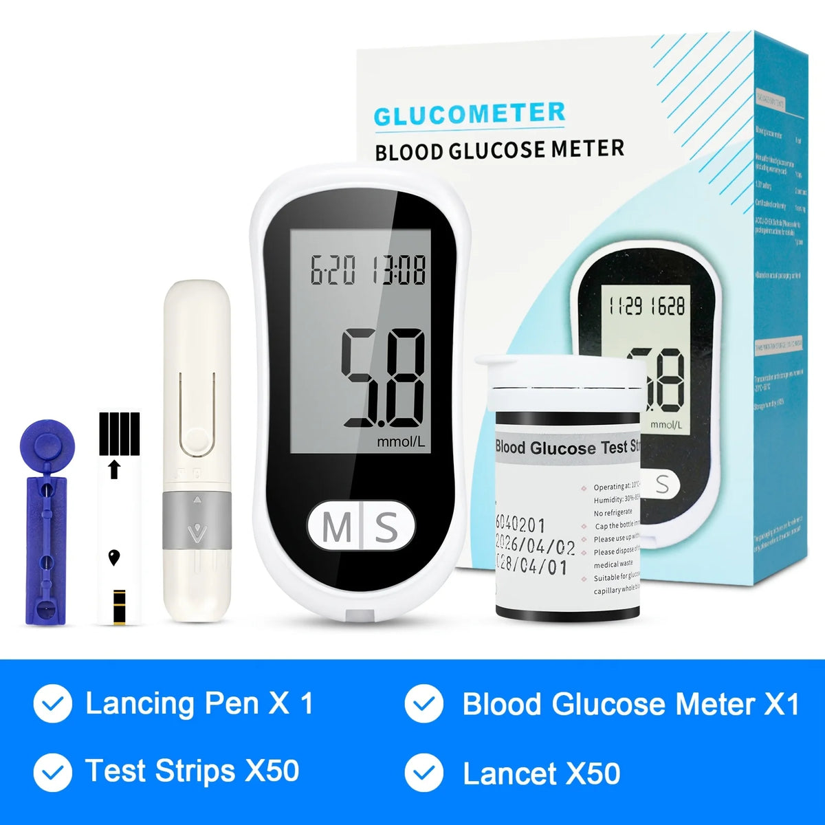VivaGuard Blood Glucose Meter Kit – 50 Strips & Lancets Blood Glucose Monitor Qst 1 set United States
