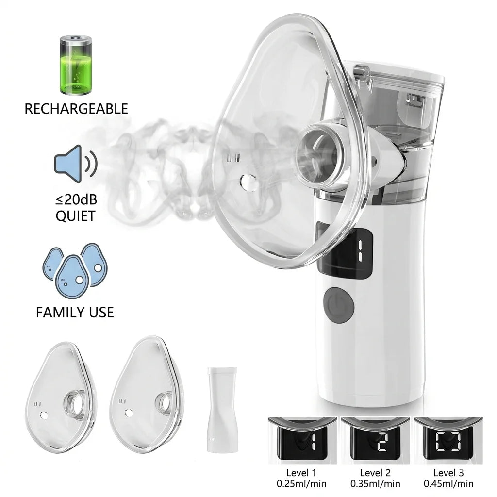Portable Mesh Nebulizer – Rechargeable Handheld Atomizer Mesh Nebulizer Qst