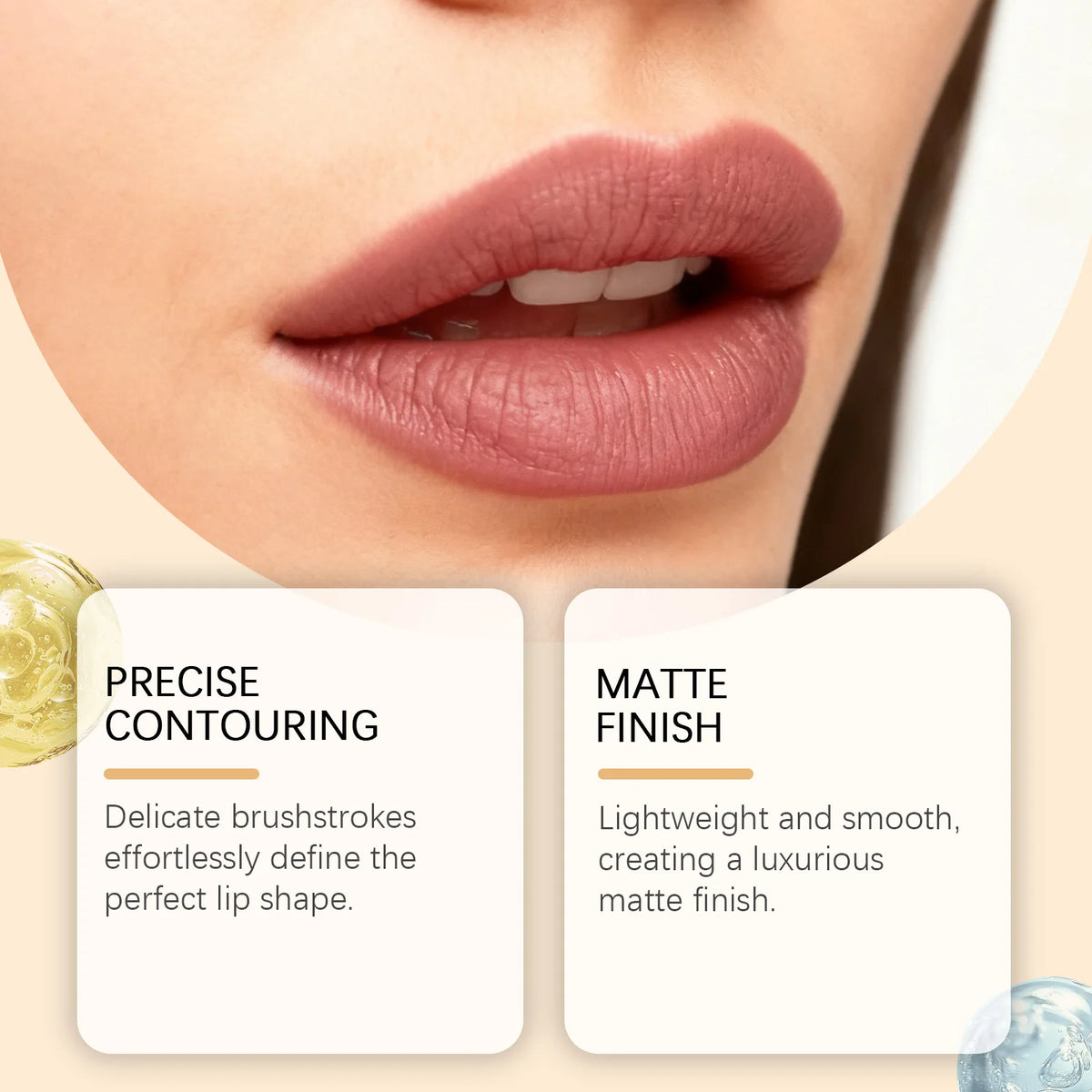 Waterproof Matte Lip Liner – Long-Lasting Nude & Pink Contour Lip Liner Pencil Qst