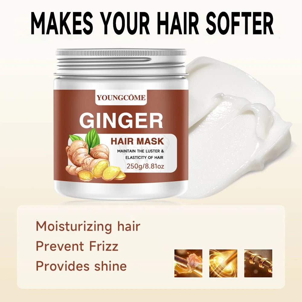 YOUNGCOME Ginger Rosemary Oil Hair Mask – Smooth & Repair Hair Mask Treatment Qst