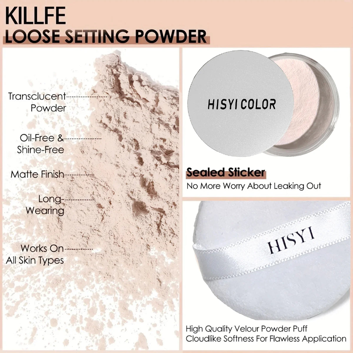 Waterproof Matte Loose Setting Powder – Oil Control & Brightening Loose Setting Powder Qme