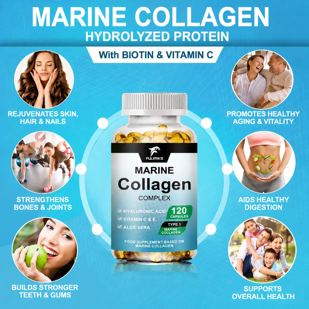 Marine Collagen Complex Capsules – Skin, Hair & Nail Support Collagen Supplement Qst