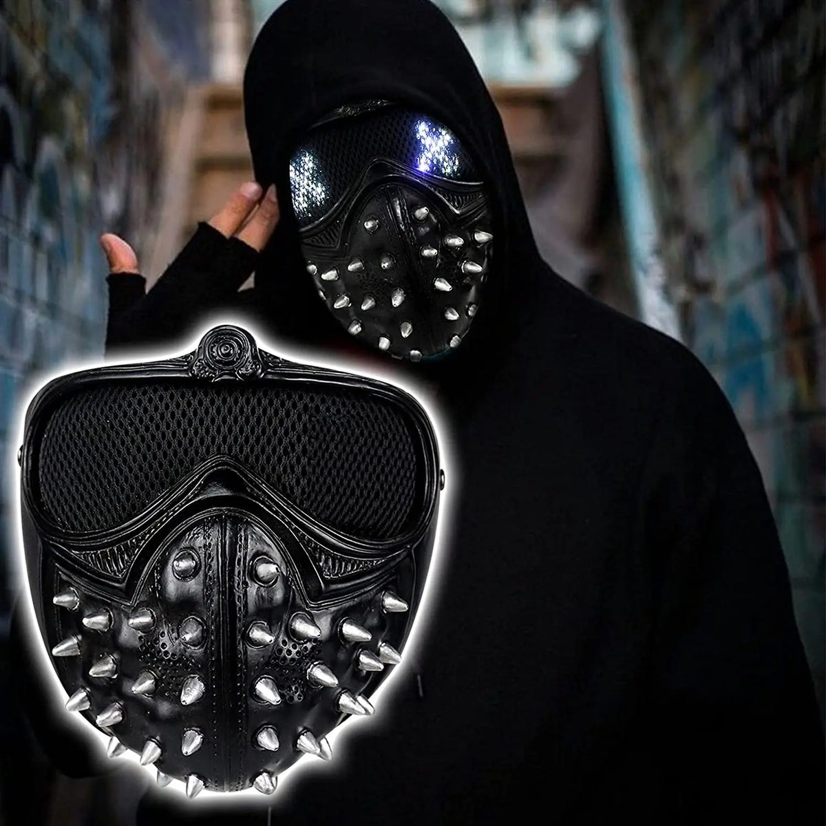 Watch Dogs 2 Wrench LED Cosplay Mask – 25 Expressions LED Cosplay Mask Qme