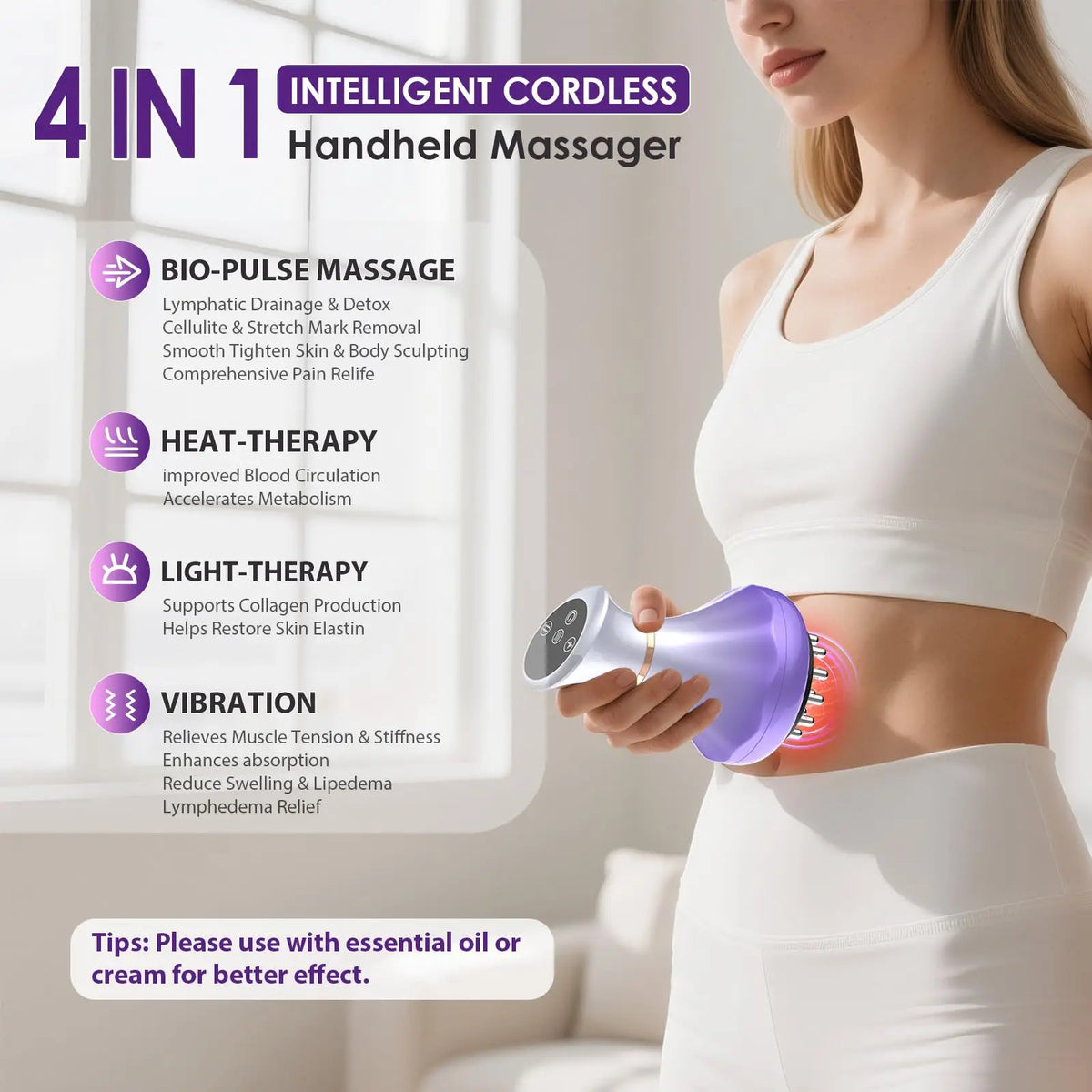 4-in-1 Electric Body Sculpting & Lymphatic Drainage Massager Body Sculpting Massager Qst