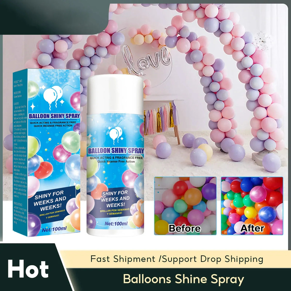 Balloon Spray Brightener – Fading Resistant Lasting Shine | Qme Balloon Spray Brightener Qme