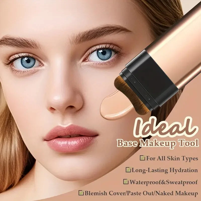 Qme Foundation Stick – High Coverage Dual-Ended Brush Foundation Stick Qme