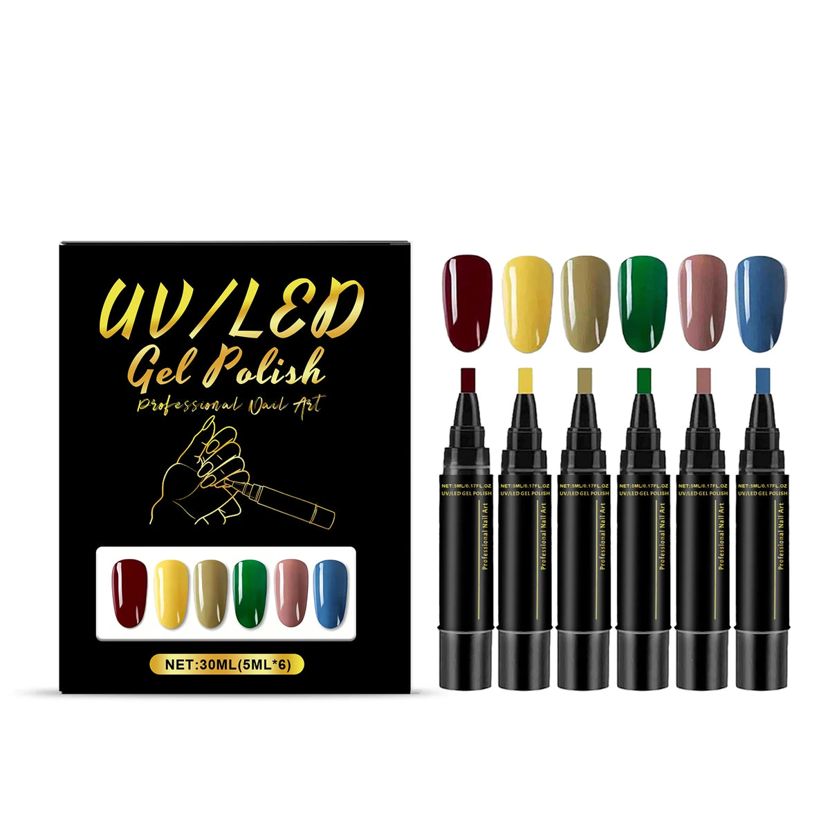 12-Color Quick-Dry Nail Art Pen Set – 3D DIY Manicure Drawing Nail Art Pen Set Qst Style 6