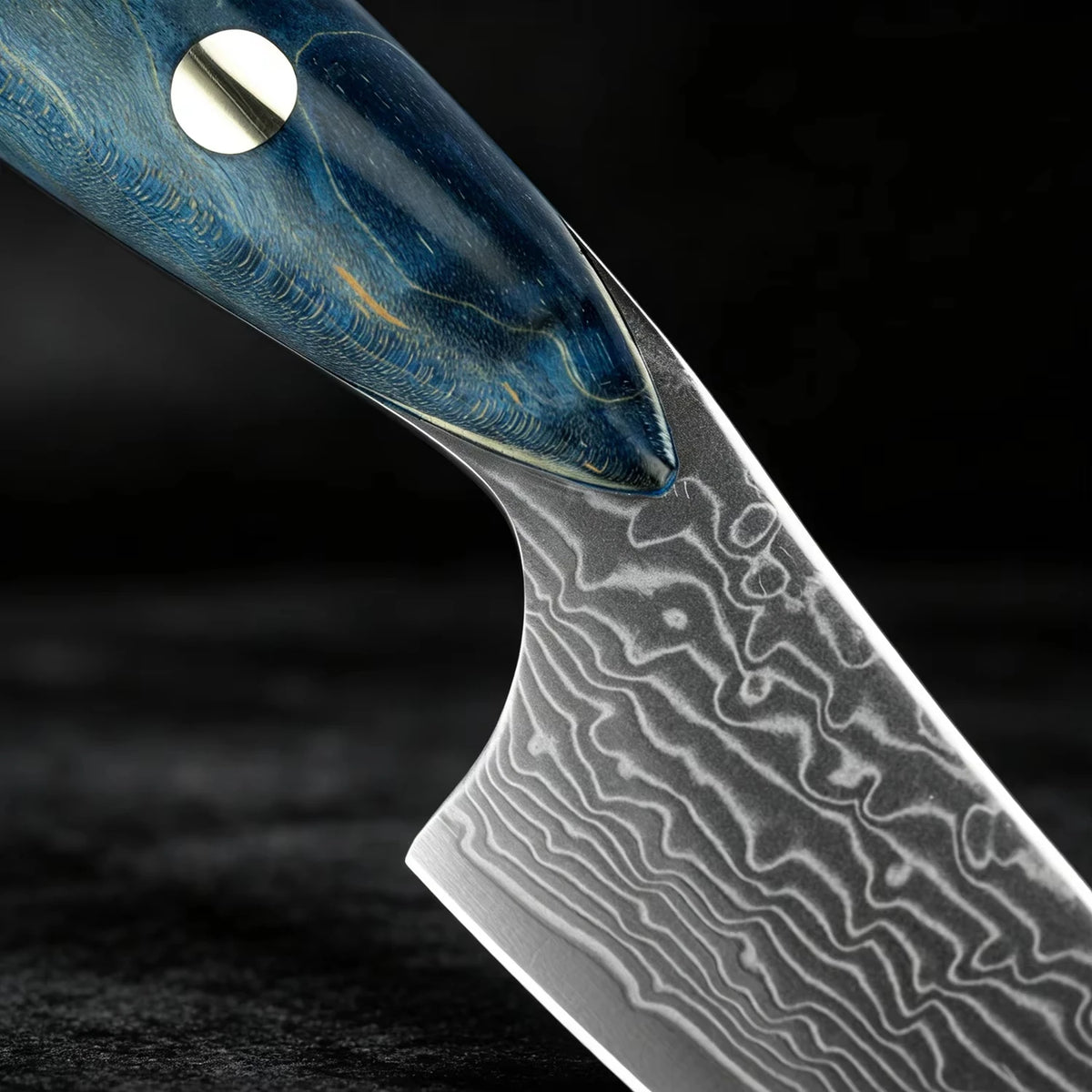XITUO Damascus Steel 5" Utility Knife – Full Tang Wood Handle Utility Kitchen Knife Qst