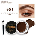 Waterproof Brow Pomade Gel with Brush – Natural Tint & Shaping Eyebrow Pomade Gel Qme 01Brown