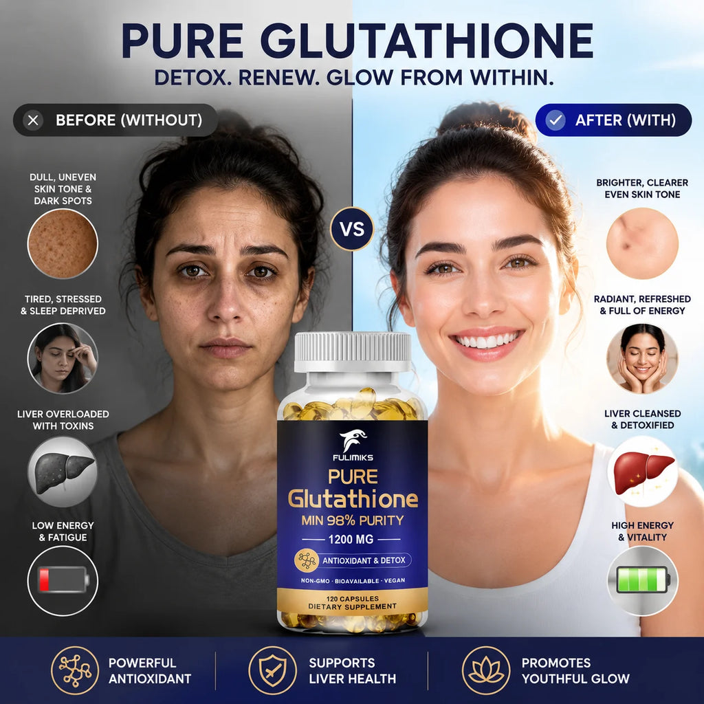 Fulimiks Glutathione 1200mg Capsules – Skin & Antioxidant Glutathione Supplement Qst