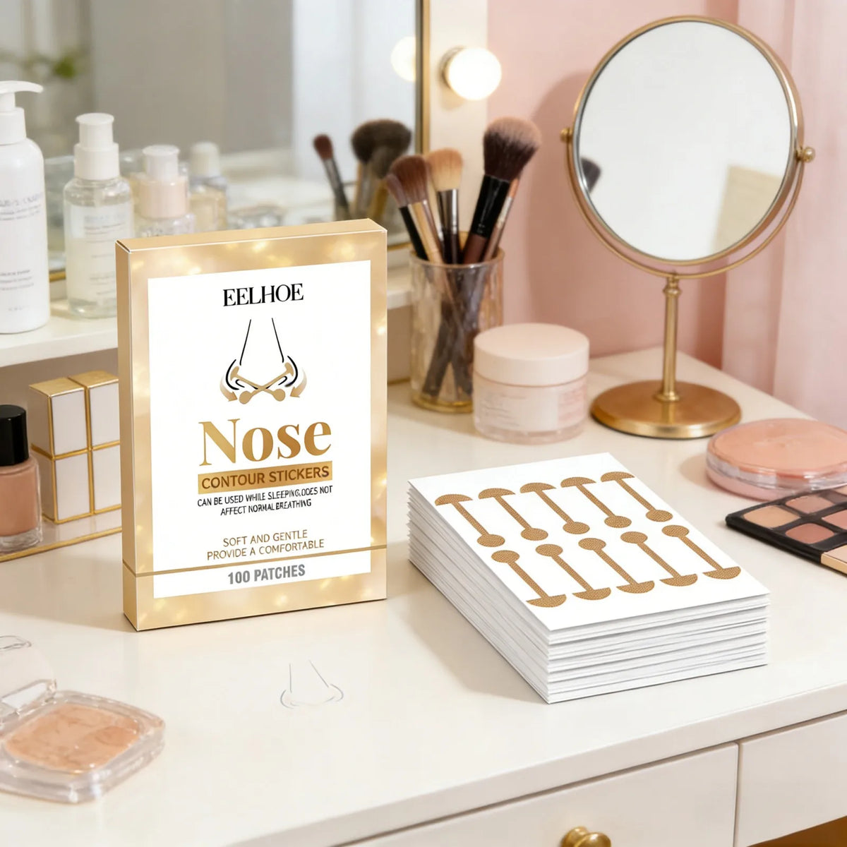 EELHOE Nose Contouring Sculpting Patches – Self-Adhesive Strips Nose Sculpting Patch Qst