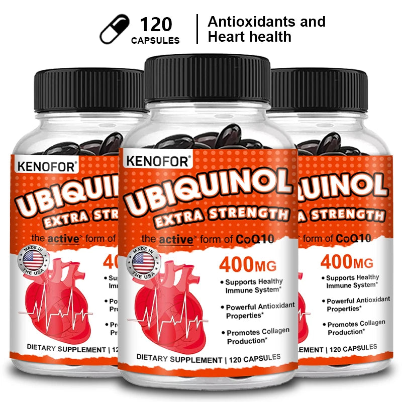 KENOFOR CoQ10 400mg Ubiquinol Softgel Antioxidant Supplement CoQ10 Supplement Qst