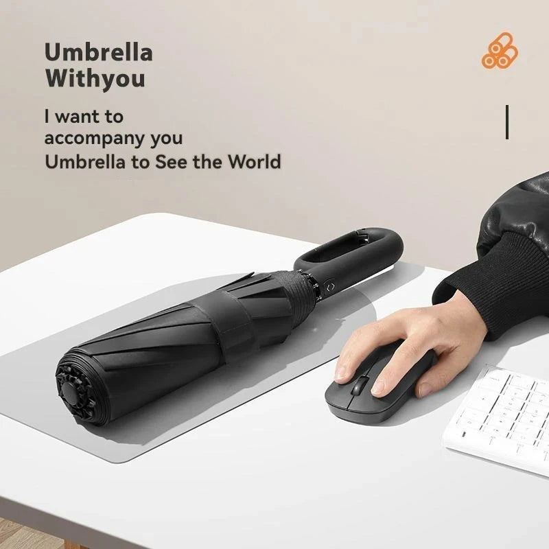 Oversized Windproof UV Auto Folding Umbrella – Rain & Sun Folding Umbrella Qst