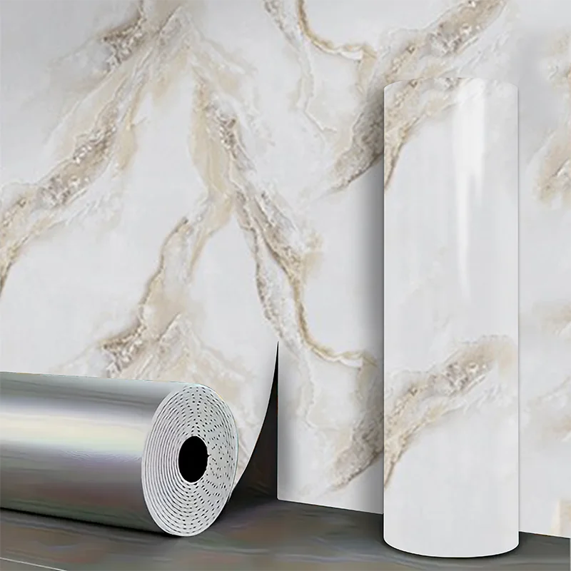 Self-Adhesive Waterproof Peel & Stick PVC Wallpaper – 3 Colors Peel & Stick Wallpaper Qme