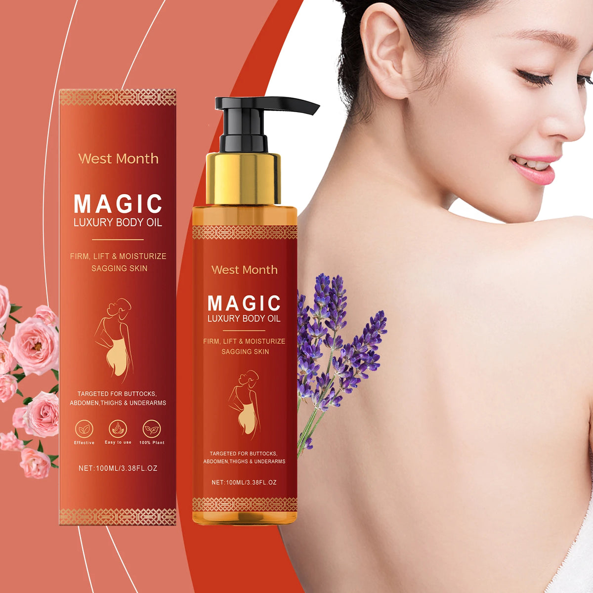 WEST MONTH Magic Luxury Body Oil – Firm & Moisturizing Skin Luxury Body Oil Qst