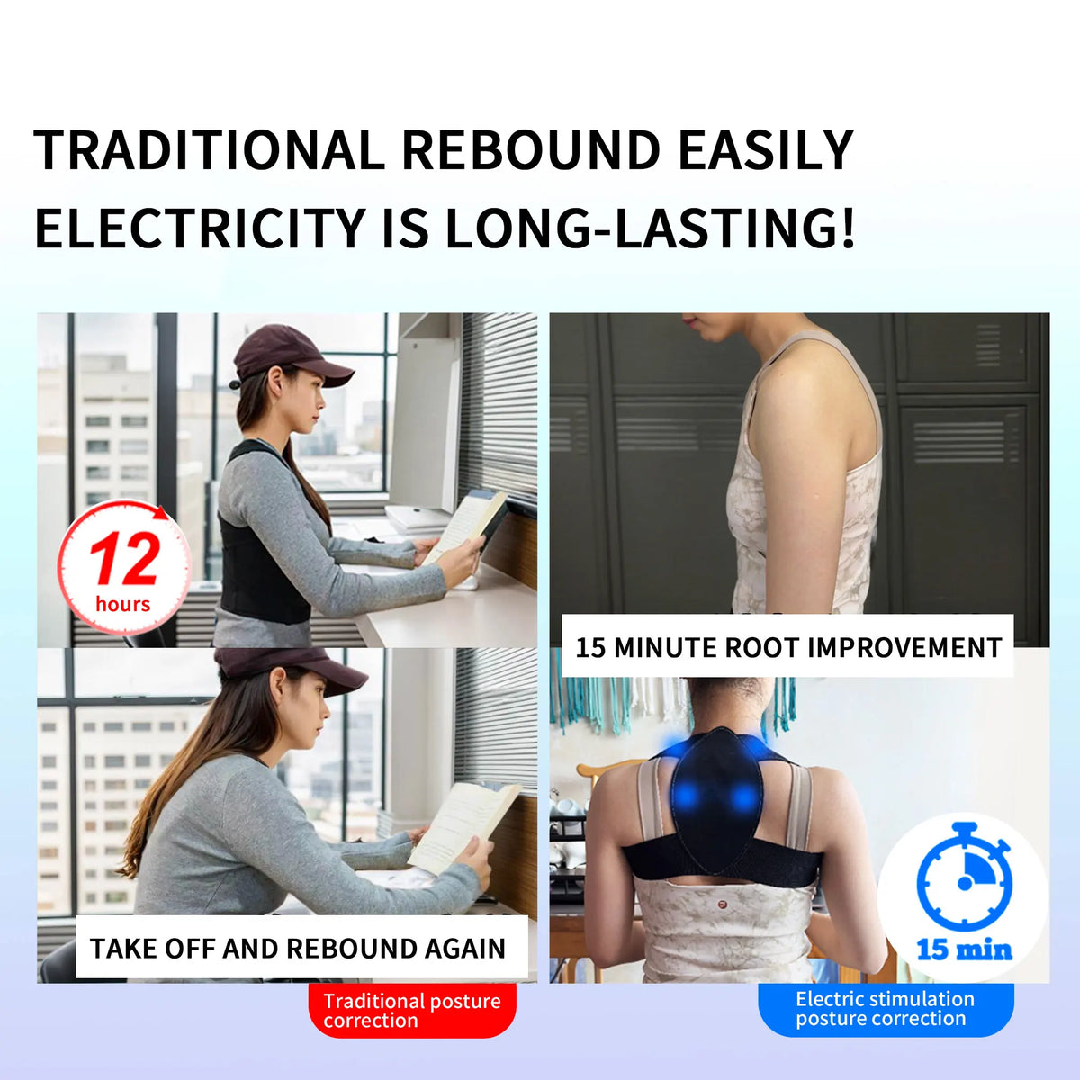 EMS Microcurrent Back Massager & Posture Corrector Belt EMS Back Massager Qst