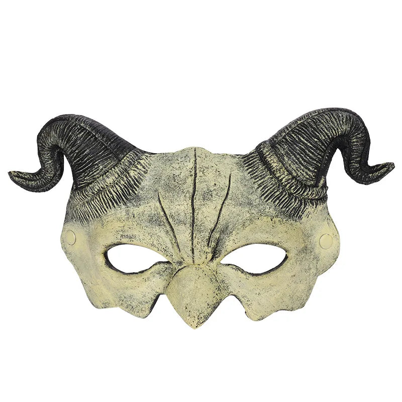 Halloween Half Face Demon Eye Mask | PU Horror Masque Costume Mask Qme