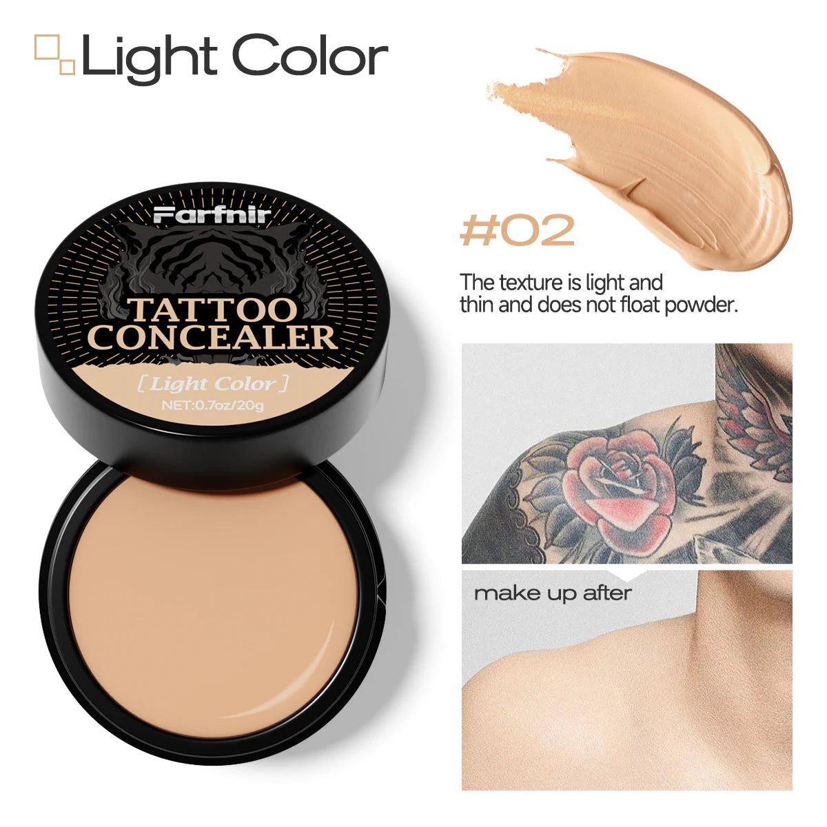 Waterproof Tattoo Concealer Cream – Full Coverage, All Skin Types Body Concealer Cream Qst
