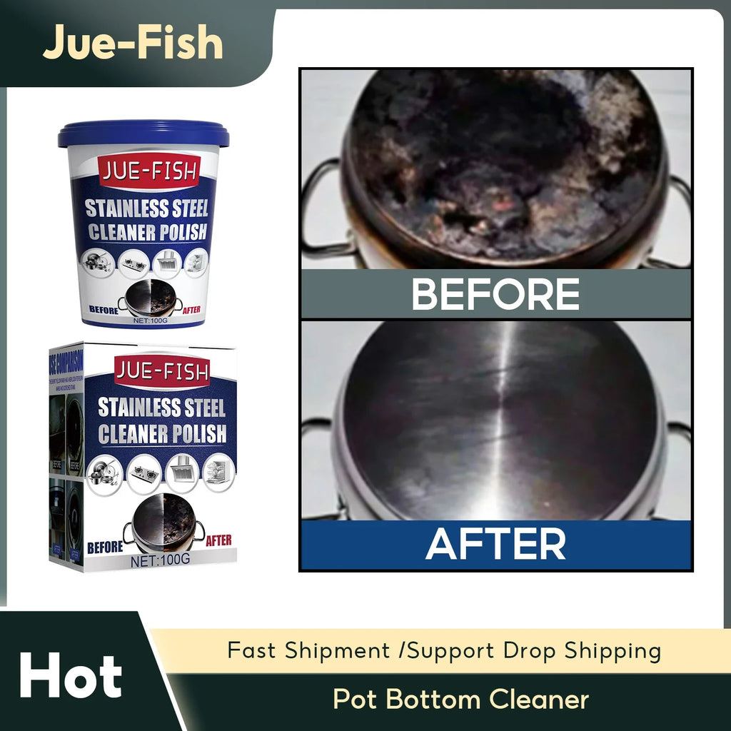 Stainless Steel Pot Bottom Cleaner – Cookware Polish & Degreaser Cookware Cleaning Paste Qme