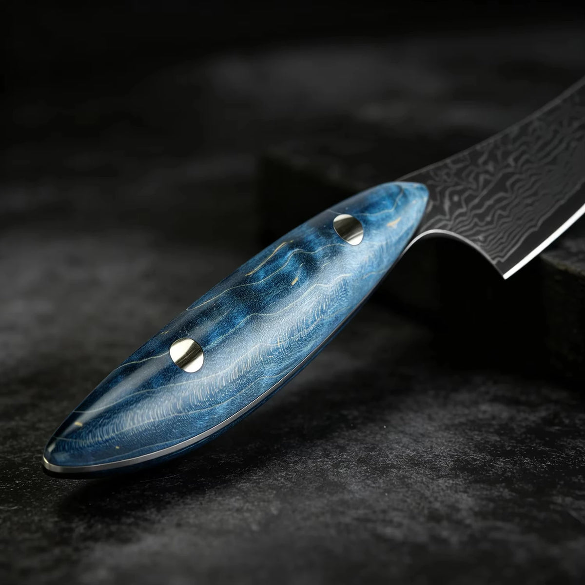 XITUO Damascus Steel 5" Utility Knife – Full Tang Wood Handle Utility Kitchen Knife Qst